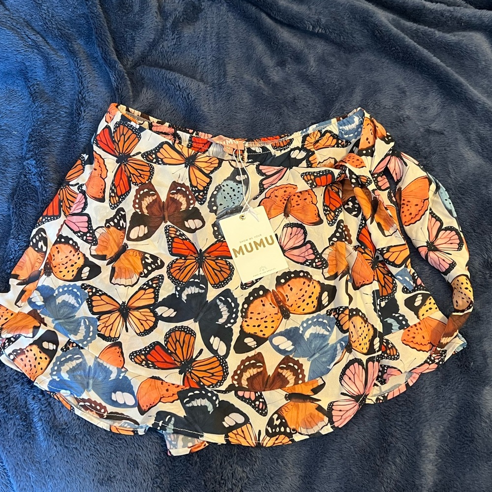 Show Me Your MuMu Baileys Butterfly Skort Medium NEW NWT skirt/shorts combo - Picture 11 of 13